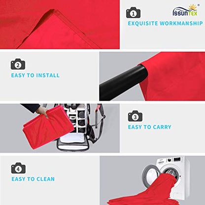 ISSUNTEX 6X9 ft Background Muslin Backdrop, Photo Studio, Collapsible High Density Screen for Video Photography and Television-Red - color: Red, size: 6X9 ft