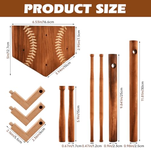Wooden Baseball & Softball Drip Necklace Holder, Championship Ring Display Holder, Sports Ring Organizer for Boy Team Player Men Home Bedroom Decor