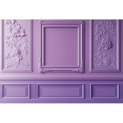Fantasy Purple Wall Backdrop 5x3ft Elegant Living Room Wall Inside Photography Background European Style Royal Violet Boudoir Photoshoot for Wedding Birthday Girls Women Video Webcast Prop - color: purple, size: 5x3ft