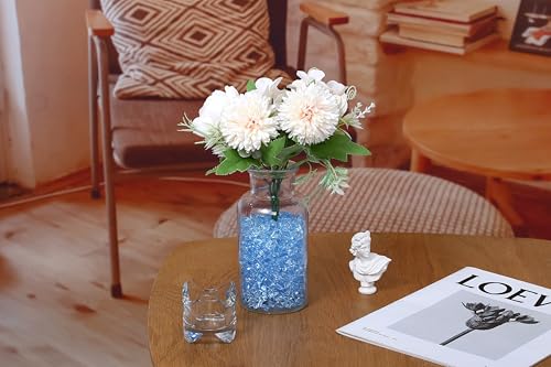 LAIDANLA 500PCS Sky Blue Acrylic Gems Fake Ice Cubes Vase Fillers Blue Plastic Diamonds Fake Crushed Rocks for Centerpiece DIY Craft Party Table Scatter Prop Wedding Aquarium Fish Tank Decoration - color: Sky Blue
