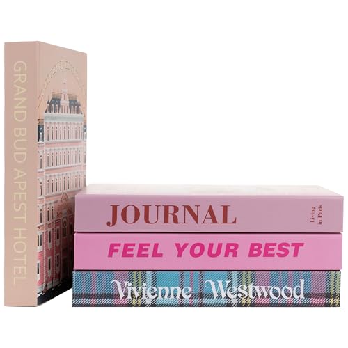 PROBENEX Velvet Medium | 4 PCS Faux Decorative Books for Home Decor | Not Real Books (Cardboard Boxes) | Coffee Table, Shelf Styling & Modern Aesthetic Accent Pieces for Living Room, Office - color: Velvet_medium
