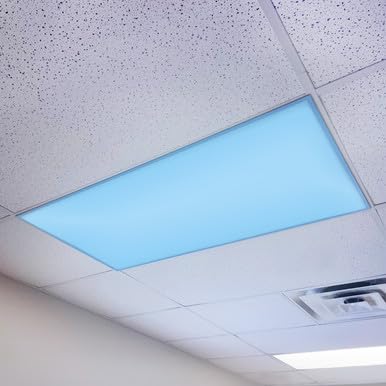 OCTO LIGHTS Magnetic Light Covers for Ceiling Lights Classroom Fluorescent Light Covers Solid Medium Blue 2x4 Ceiling Light Cover for Classroom Lights, Office, and Medical Spaces (Pack of 1) - color: Medium Blue