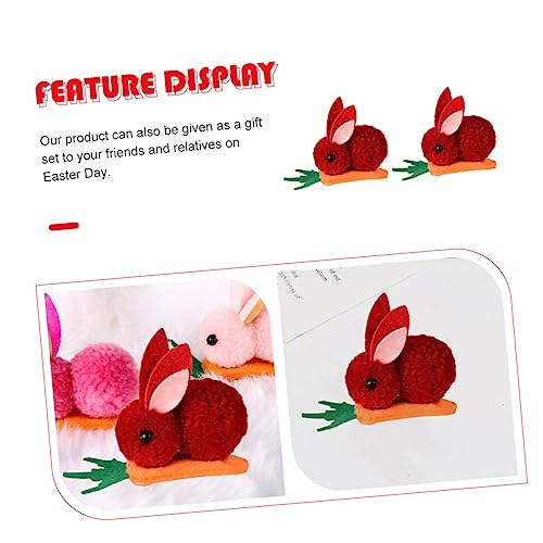 2pcs Plush Hair Clips Carrot Design for Boy Girl Cute Cartoon Hair Accessories for Girls for Easter Celebrations and Party Photo Props