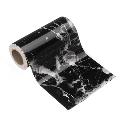 HARFINGTON Wood Grain Wallpaper Border 5" x 16.4ft PVC Self-Adhesive Textured Frame Sticker Waterproof Wall Decorative Wallpaper for Floor Door Table Cabinets Desk, Black White - color: Black/White, size: 5" x 16.4ft