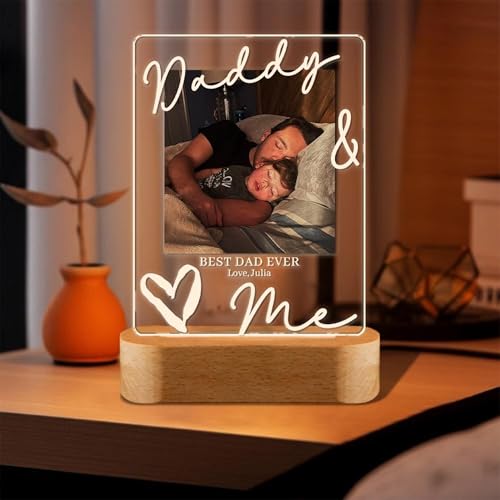 Personalized Photo LED Night Light for Dad, Custom Picture Dad Night Light, Father Day LED Lamp, Gift from Daughter and Son, Daddy Gift, Grandpa Gifts, Father Day Gifts - color: Style 11