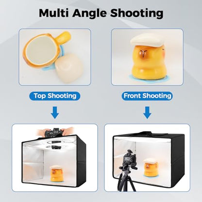 Photo Light Box, 16"x12"x12" Foldable Photography Light Box with CRI>95 120 Light Beads. Dimmable Shooting Tent Kit with White and Warm Light. 6 Color Backdrops Photo Booth for Studio Products Display - size: 16" x 12" x 12"