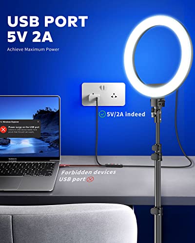 Kaiess 10.2" Selfie Ring Light with 65" Adjustable Tripod Stand & Phone Holder for Live Stream/Makeup, Upgraded Dimmable LED Ringlight for Tiktok/YouTube/Zoom Meeting/Photography - color: 10.2