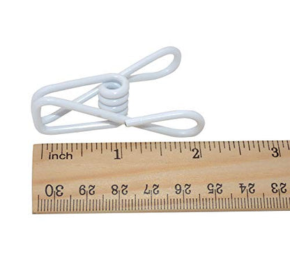 30 Pcs 2 Inch White Chip Clips, PVC Coating High Elasticity Strength Clothes Pins, Food Clips and Bag Clips