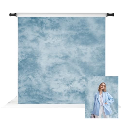 Kate 10x10ft Light Blue Abstract Photography Backdrop Blue Textures Portrait Backdrops for Photoshoot Old Master Photo Background - color: Light blue, size: 10x10ft