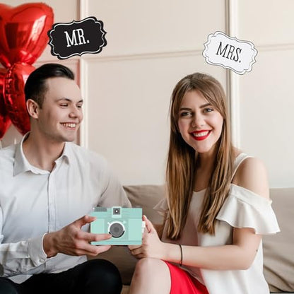 31 Pcs Wedding Photo Booth Props with Sticks,Funny Party Selfie Accessories for Bridal Shower, Bachelorette, Valentine's Day, Birthday & Graduation Decorations