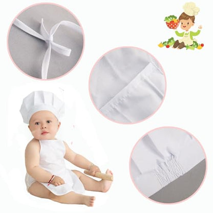 2 PCS Baby Photography Props, Chef Posing Photo for 6-24 Months, Chef Hat and Apron Photo Props - color: Boy