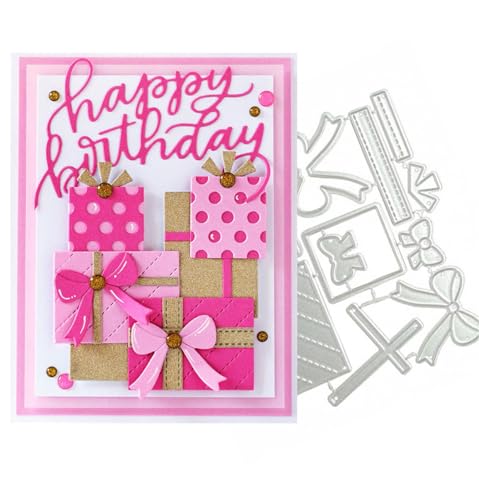 Scrapbooking Die-Cuts for Card Making, Christmas Metal Cutting Dies, Paper Craft Punch Template, Background Embossing Stencils, DIY Album Décor (Bow frame-10.5x9.3cm) - color: Bow frame-10.5x9.3cm