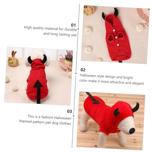 GALPADA Halloween Devil Pet Costume Dog Clothes Winter Warm Casual Outfit for Cats and Puppies Bright Color Easy Clean Photo Prop for Festive Dress-up and Outdoor Play