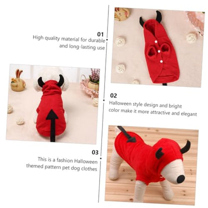 GALPADA Halloween Devil Pet Costume Dog Clothes Winter Warm Casual Outfit for Cats and Puppies Bright Color Easy Clean Photo Prop for Festive Dress-up and Outdoor Play