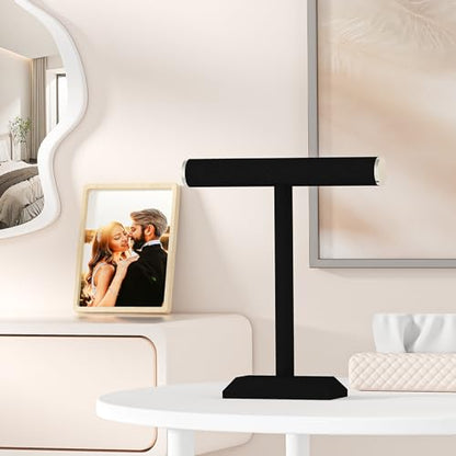Julysky T-Bar Necklace Holder Stand,Necklace Display Stand for Selling,Necklace Organizer for Women,Necklace and Bracelet Hanger,Jewelry Stand,Necklace Storage Stand,Necklace Tree（Black）