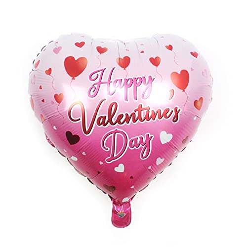 BinaryABC Happy Valentines Day Balloons,Love Heart Foil Balloons,Valentines Day Romantic Photo Props Decorations,10Pcs