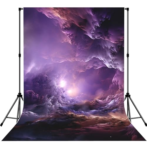 Purple Galaxy Backdrop Background for Photography 5x7ft Photobooth Professional Photo Backdrop Curtains Video Photography Studio Photo Backgrounds Banner Booth Background Screen Parties - color: Purple Galaxy