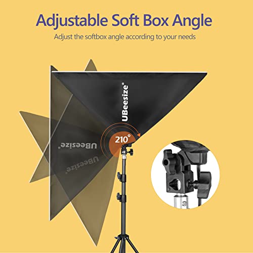 UBeesize Softbox Photography Lighting Kit, 27” x 20” Continuous Lighting Kit with 2pcs 40W E27 Socket 6500K Bulbs, Professional Photo Studio Lighting for Video Recording, Portrait Shooting - style: Rectangular Softbox+Daylight Bulb