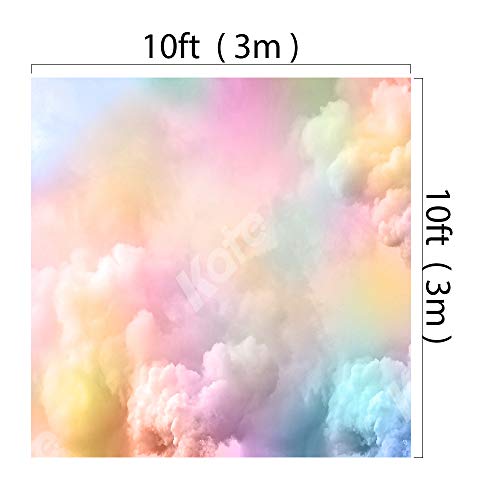 Kate 10×10ft Colorful Clouds Photography Backdrop Pink Blue Gradient Backdrop Abstract Background Fabric Photo Studio Props for Photographer Pictures - size: 10×10ft