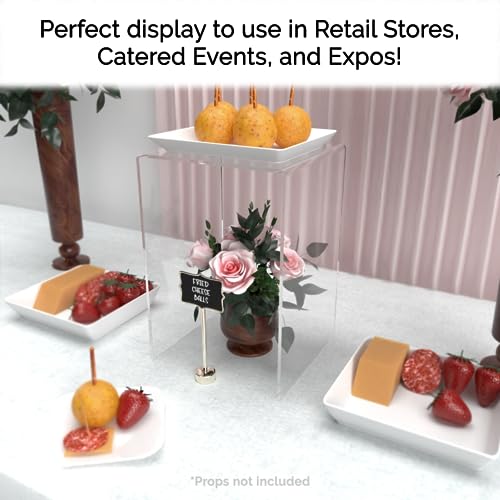 Marketing Holders 4 Pack Clear Acrylic Riser Display Stand 8" x 8" x 12" Merchandise Showcase One Piece Fixture Retail Stores and Boutiques Throne Tabletop Platform - size: 8"W x 8"D x 12"H