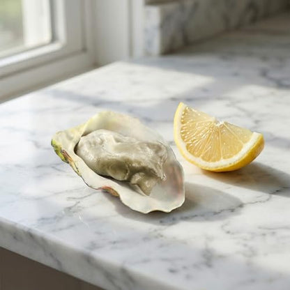 Toyvian 4pcs Artificial Oysters, Fake Shellfish Seafood Model Scallop Food Photography Prop Food Sample Display for Home Kitchen Party Decoration B