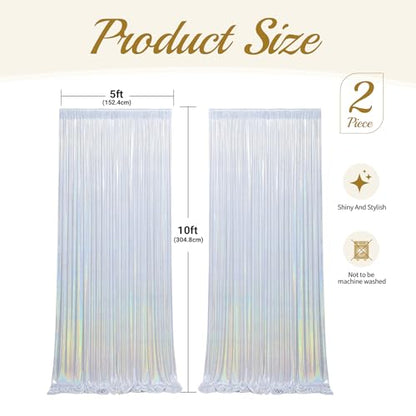 10x10ft Sequin Silver Backdrop Curtains Wedding Party Glitter Curtain Backdrop Fabric Shimmer Drapes Backdrop Bridal Baby Shower Birthday Christmas Photoshoot Background Photography 5x10FT，2 Panels - color: Sequin Silver, size: 10ft X 10ft(2 Panels 5ft X