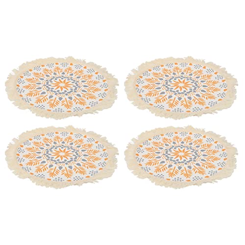 Boho Photography Prop Mat, Boho Decorative Mat with Exquisite Pattern and Tassel Design, Insulation Pad for Table Decoration, Photo Shoots, and DIY Wax Melting