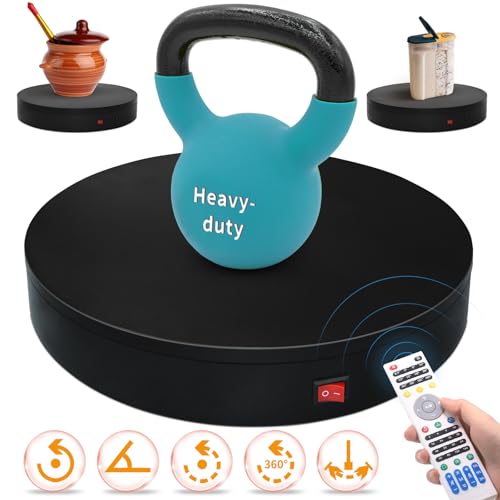 7.9In Remote Motorized Electric Turntable Rotating Display Stand Spinning Rotating Platform 360 Photography Turntable lazy susan base giratoria para for Photography,Display (Load Range:40~100lbs) - size: 7.9inch/Black/100Lbs Load