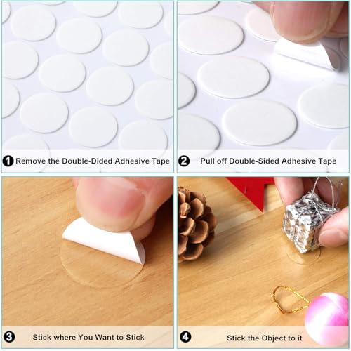 JANYUN 280 Pcs Double Sided Sticky Dot Stickers Removable Round Putty Clear Sticky Tack No Trace Sticky Putty Waterproof Small Stickers for Festival Decoration (20mm, 280) - size: 0.78" Round