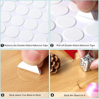 JANYUN 280 Pcs Double Sided Sticky Dot Stickers Removable Round Putty Clear Sticky Tack No Trace Sticky Putty Waterproof Small Stickers for Festival Decoration (20mm, 280) - size: 0.78" Round