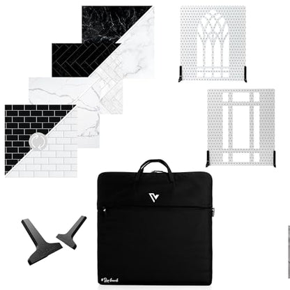 V-FLAT WORLD The Duo Board Background Kitchen Kit, 4 x Duo Boards (24"x24") - 2 x Shadow Boards - Duo Legs and Carry Bag Included - size: Kitchen Kit of 4 - 24 x 24 inches