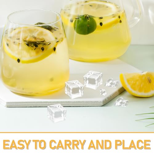 310pcs Realistic Resin Ice Cubes and Crushed Ice Vase Fillers Acrylic Decorative Fake Chips for Wedding Centerpiece Christmas Table Scatter Photography Props