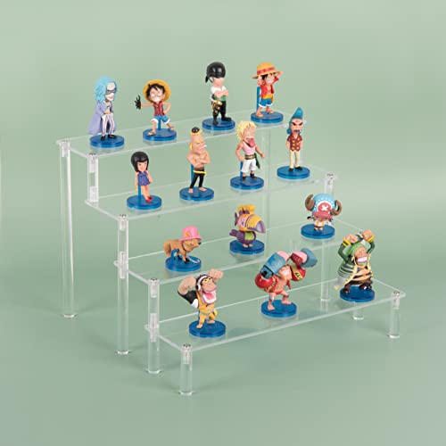 Acrylic Stands for Display,4 Tier Clear Cupcakes Perfumes Figurines Display Stand Risers Shelf for Decoration and Organizer - size: 4 tier
