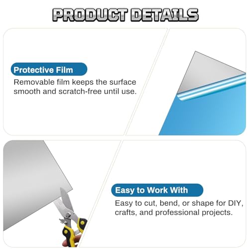 430 Stainless Steel Sheet Metal, 12" x 7.87", 16 Gauge (1.5mm) Stainless Steel Plate, Cut to Size Metal Sheet for Crafts, Kitchen & Office, 1 Pack - size: 12" x 7.87" x 0.06"