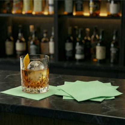 AMERICAN HOMESTEAD Cocktail Napkins - Premium 4.75"x4.75" Disposable Linen-Like Beverage Napkins - Bulk Square Party Bar Serviettes for Weddings, Parties, Events, and Daily Use - 100 Count - Pistachio - color: Pistachio, size: 4.75 x 4.75