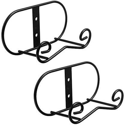 LIONWEI LIONWELI Wall Mount Plate Display Stands - 2 Pack Black Iron Easel Holders - Vertical Wall Hangers for Decorative Plates, Picture Frames, Art - size: Medium