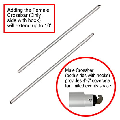 Pipe and Drape Backdrop Photobooth Wedding Party Convention Tradeshow Kit Framework ONLY (Crossbars) - size: Cross Bar