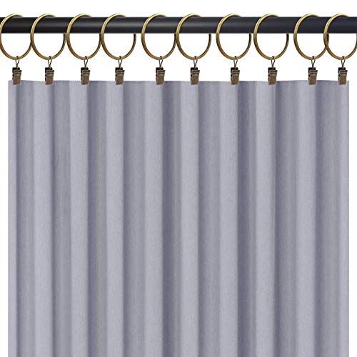 WeeksEight 20 Pack Bronze Curtain Rings with Clips, Curtain Hooks Hangers Clip Rings for Hanging Drapes Bows Hat, Drapery Rings 1.77 in I D, Fits up to 1.5 in Diameter Curtain Rod. - color: Bronze, size: 1.7" I D Set of 20