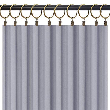WeeksEight 40 Pack Bronze Curtain Rings with Clips, Curtain Hooks Hangers Clip Rings for Hanging Drapes Bows Hat, Drapery Rings 1.77 in I D, Fits up to 1.5 in Diameter Curtain Rod. - color: Bronze, size: 1.7" I D Set of 40
