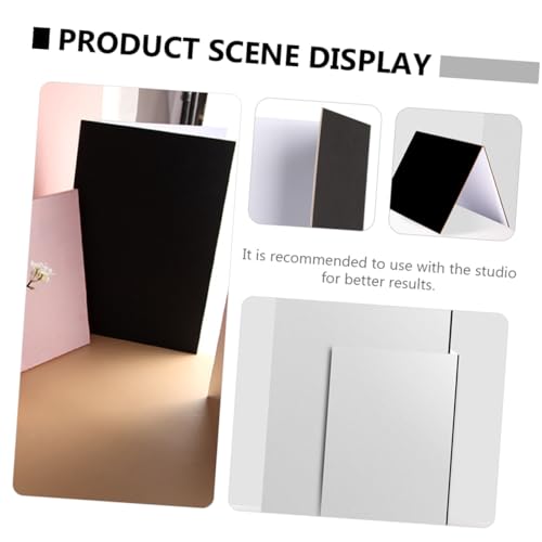 Mikinona Foldable Reflective Photography Board for Tabletop Studio Use, Thickened Black White Photo Background Reflector Panel for Indoor and Outdoor Shooting