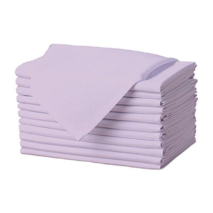 Gee Di Moda Cloth Napkins - 17 x 17 Inch Lavender Dinner Napkins - Set of 12 Soft & Absorbent Washable Fabric Cloth Table Napkins with Hemmed Edges for Hotel Restaurant, Holiday Parties & Wedding - color: Lavender