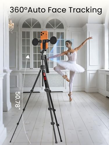 USKEYVISION Vlogging Kit for iPhone&Android w/Fill Light,Remote&Wireless Microphones,YouTube Starter Kit Content Creator Essentials,Auto Face Tracking Camera Mount Tripod for TikTok Video Recording - style: Vlogging Kit-B