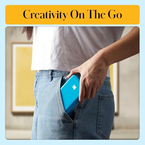 KODAK Step Instant Photo Printer, Zink 2x3” Color Sticky-Back Photos, Bluetooth Compatible with iOS & Android Devices, Editing App, Blue - color: Blue, style: Printer