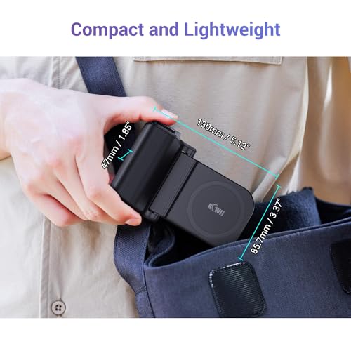 KIWIFOTOS for iPhone Magsafe Camera Grip Magnetic Phone Handle with Bluetooth Remote for iPhone 17 16 15 14 Pro Max Samsung S26 S25 Smartphone Vlog Video Shooting(Tripod NOT Included) - color: Magsafe Phone Grip-Black