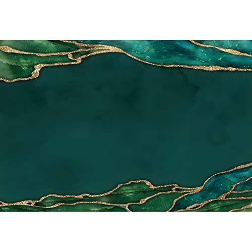 7x5ft Emerald Green Happy Birthday Backdrop Emerald Green and Gold Fluid Glitter Background for Photography Birthday Party Wedding Ceremony Banner Decor Favors Photo Portrait Props Supplies - color: Emerald Green02, size: 7x5ft