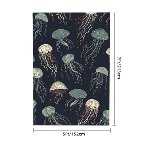 Jellyfish Pattern Backdrop Background for Photography 5x7ft Photobooth Professional Photo Backdrop Curtains Video Photography Studio Photo Backgrounds Banner Booth Background Screen Parties - color: Jellyfish Pattern