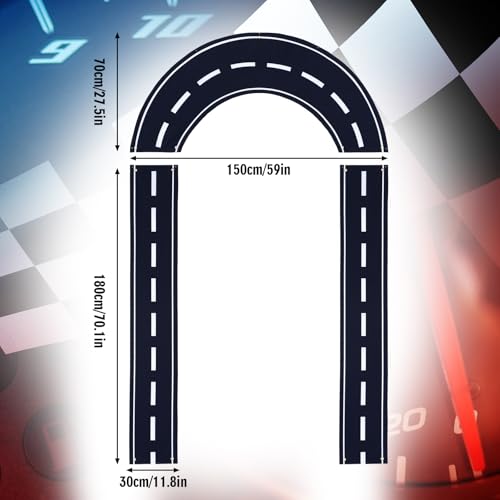 Mindsoft Arch Banner Racing Themed Door Hanging Decoration Themed Birthday Photography Banner Backdrop for Classroom DoorBirthday Baby Shower Supplies (Race Track) - style: Race Track