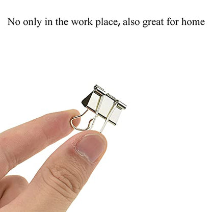 HAHIYO Binder Clips Paper Clamps Spring Steel Sturdy Small 0.75 inches Width 0.2 Inch Capacity No Sharp Edges Heavy Duty Tight Grip Reusable Silver Metal Bright Finish for Home Office School 30 Pack - size: Silver0.75in-30P