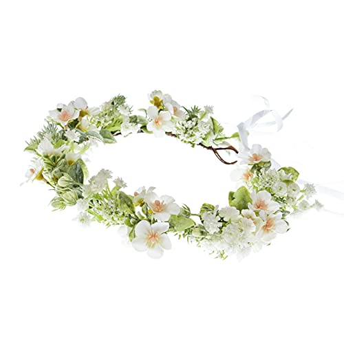 Vividsun Bridal Green Leaf flower Crown Eucalyptus Floral Headband Wedding Festivals Photo Props (I/white green) - color: I/white green