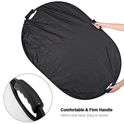 Selens 5-in-1 Oval Reflector with Handle for Photography Photo Studio Lighting & Outdoor Lighting (32 x 48 Inch) - size: 32 x 48 Inch Oval Reflector